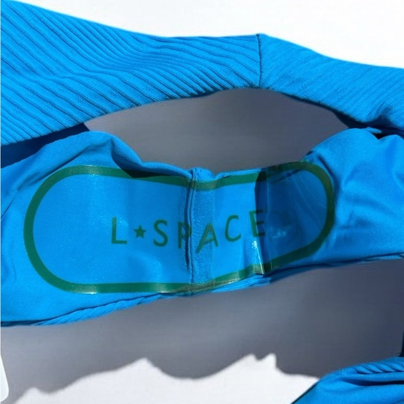 🌻NEW w.tag L*Space Blue Pointelle Ribbed Cabana Bitsy Bikini Bottom Size L $88 - Picture 6 of 11